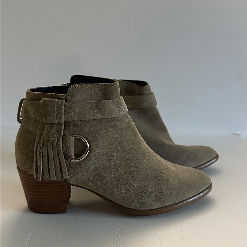 Rebecca Minkoff Taupe Suede Ankle Booties - Picture 2 of 8